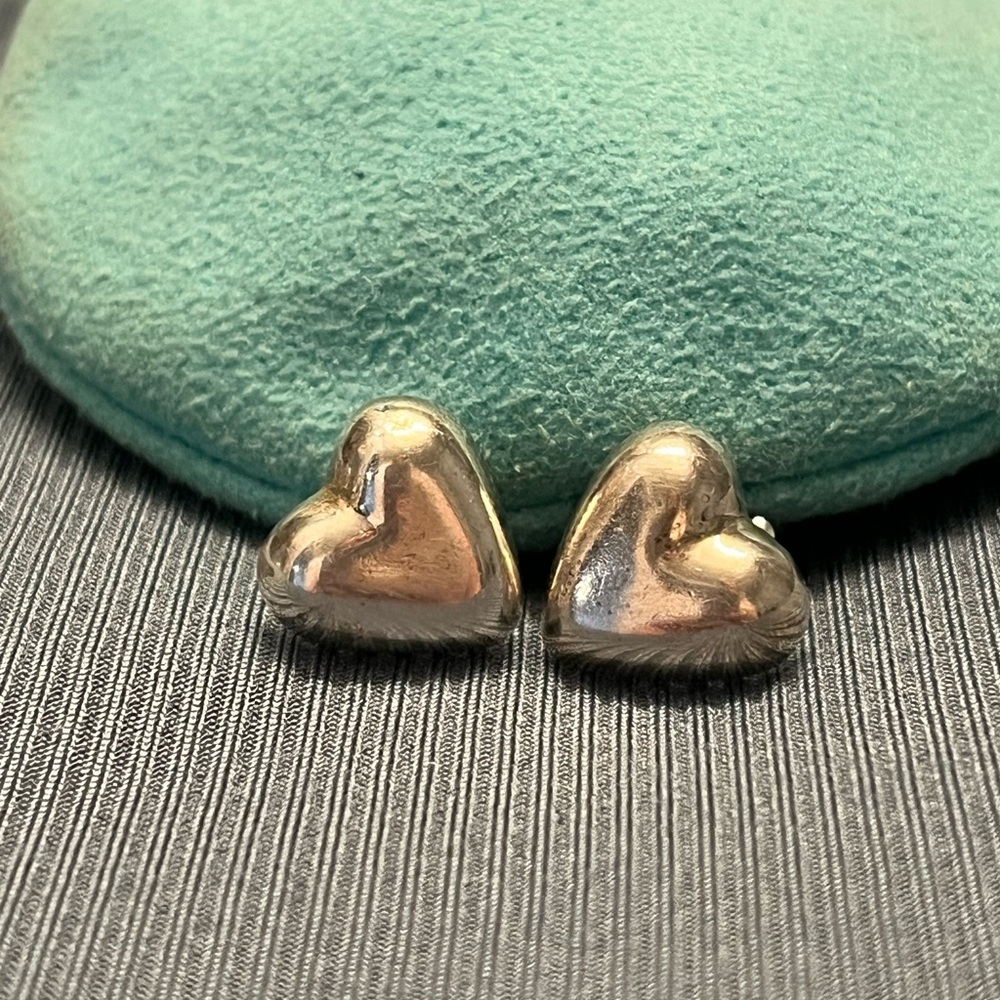 Tiffany & Co. Silver Puffed Heart Earrings
